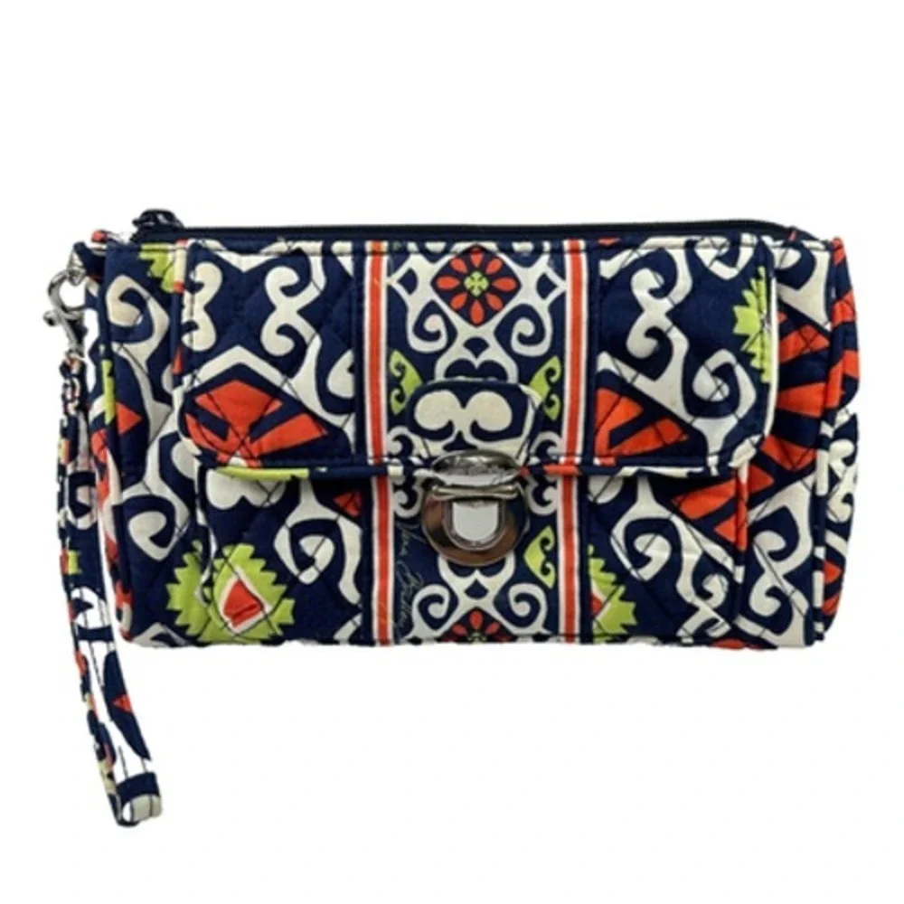Vera Bradley‎ Sun Valley PUSHLOCK WRISTLET Wallet Womens Zip Top Retired